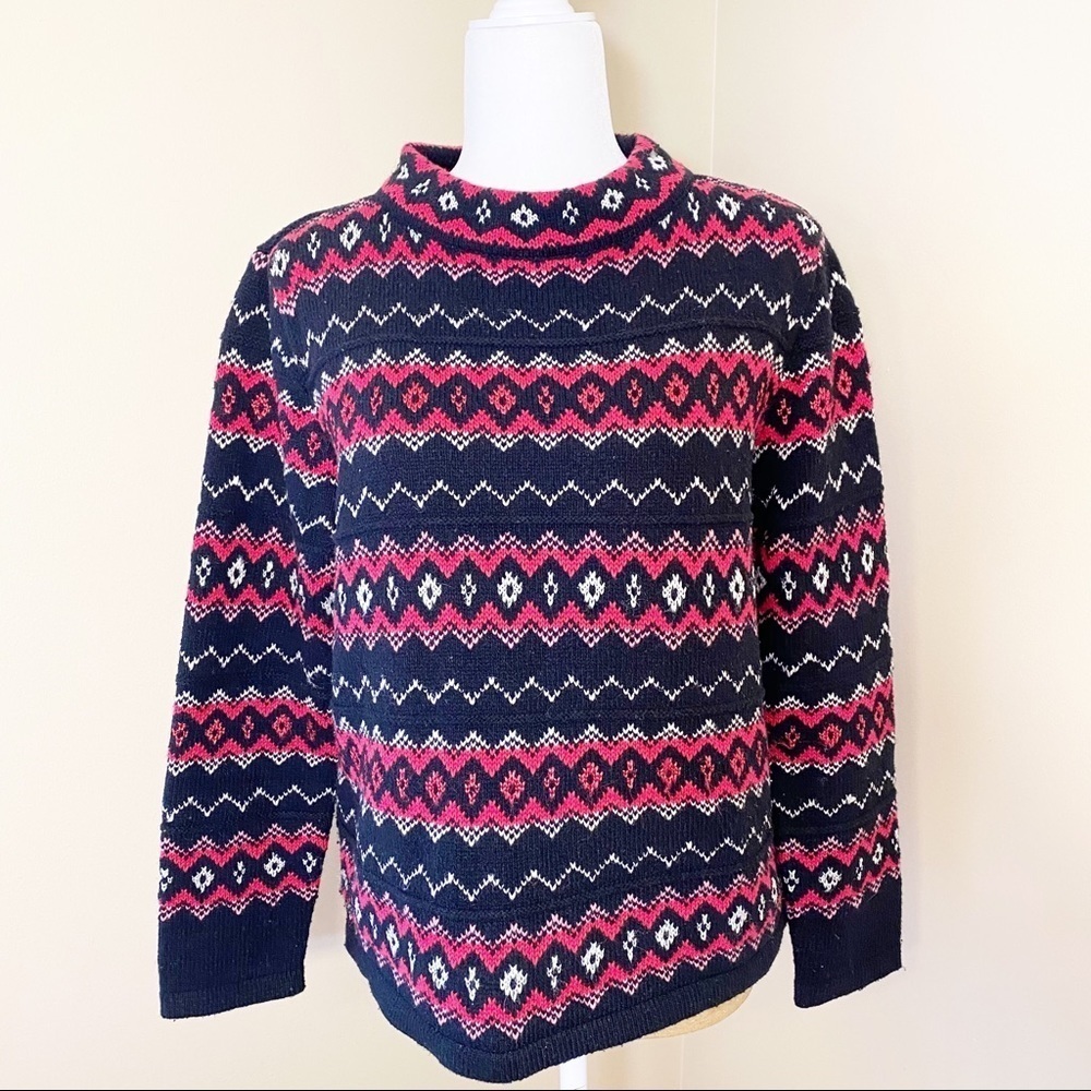 Liz Claiborne Fair Isle Wool Blend Sweater - M